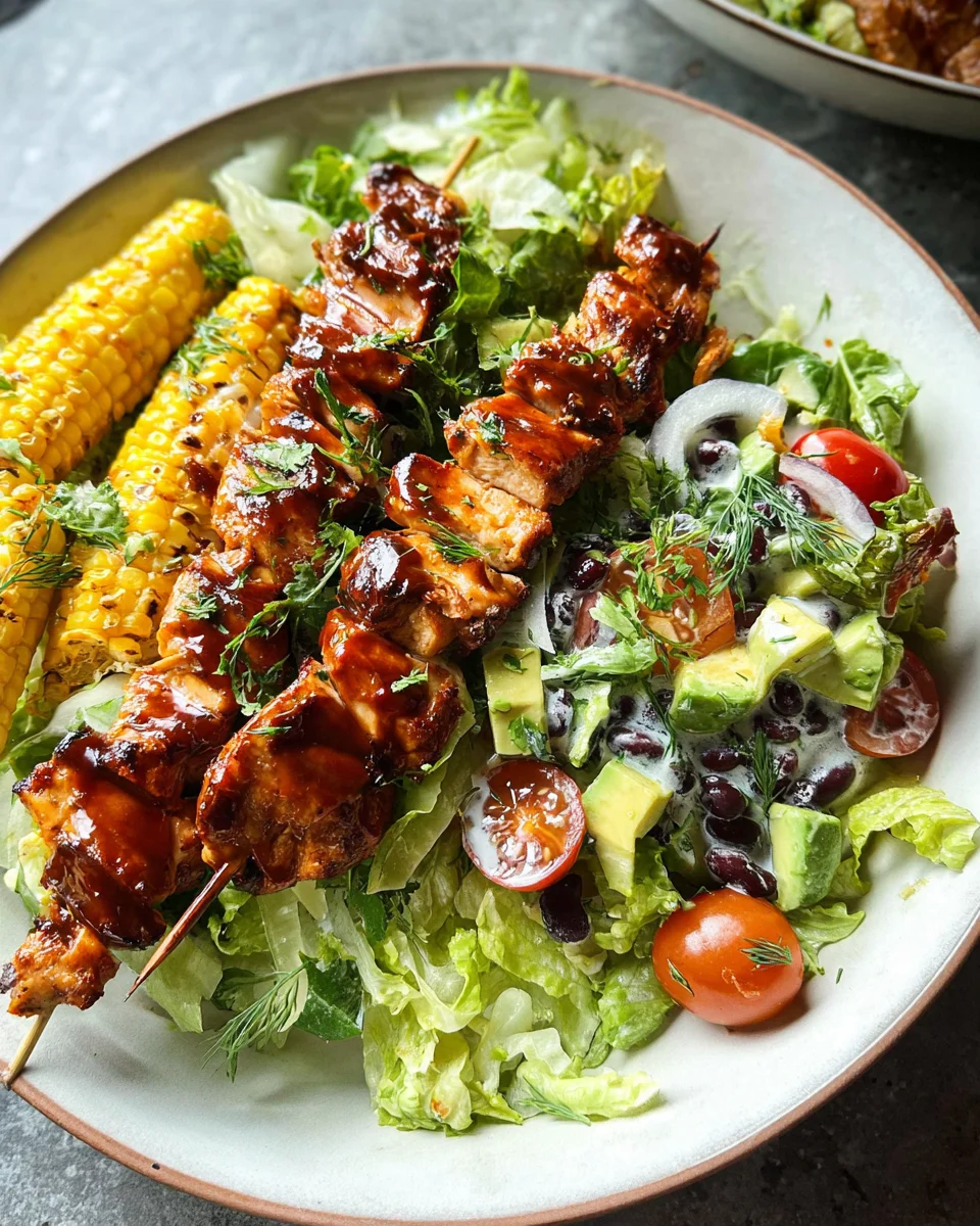BBQ Chicken Skewer Salad 31 BBQ