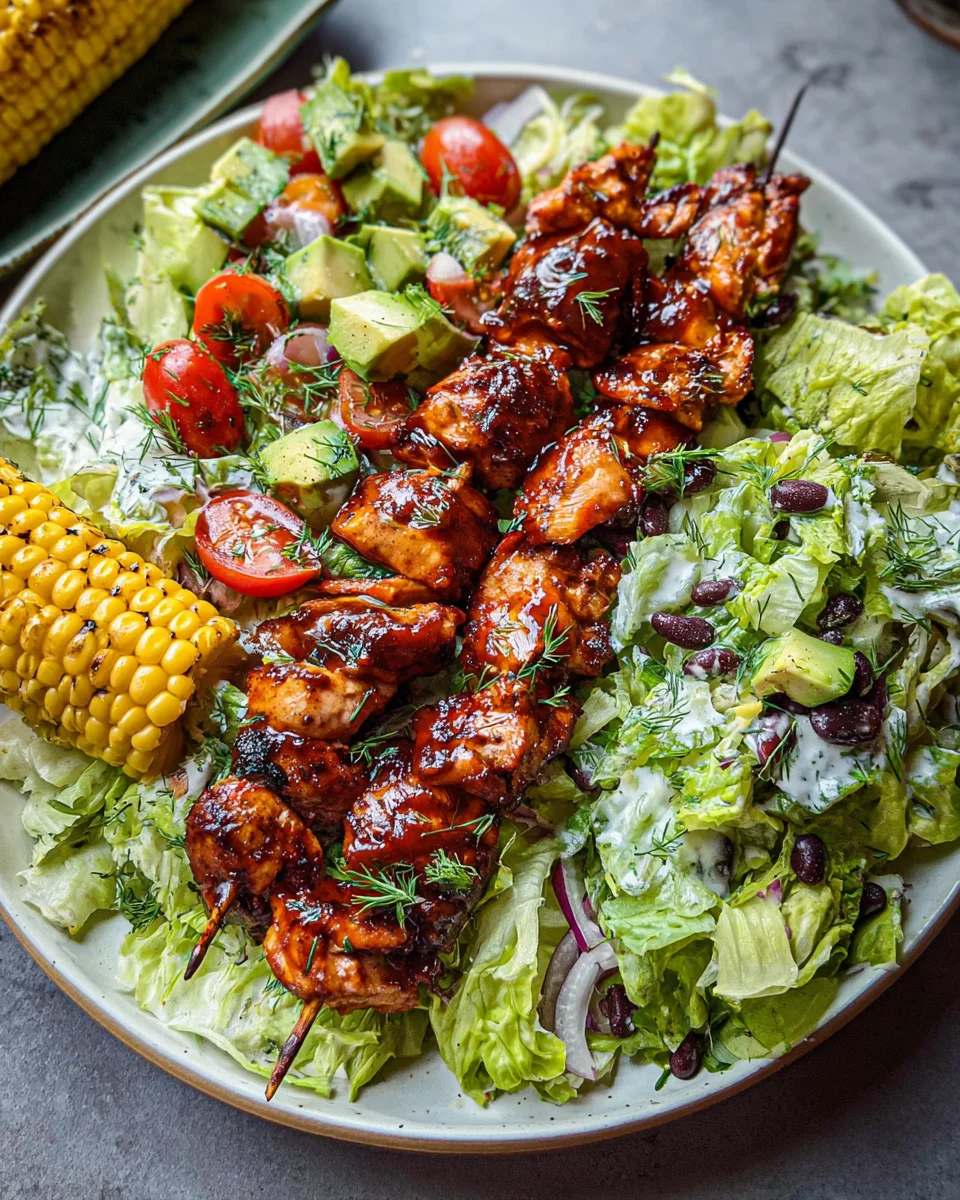 BBQ Chicken Skewer Salad 32 BBQ