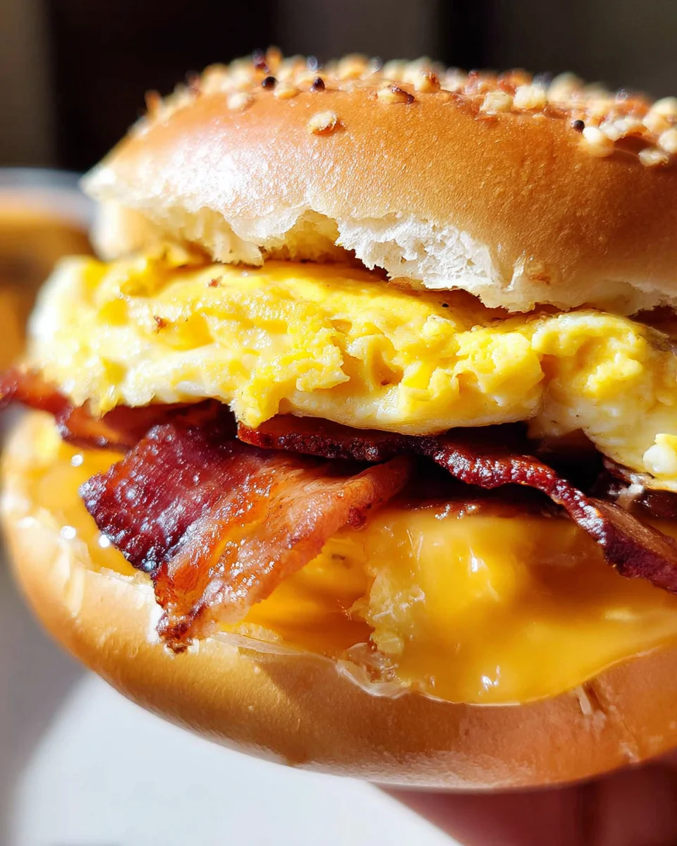 Bacon Egg Cheese Bagel Sandwich 20 Bacon