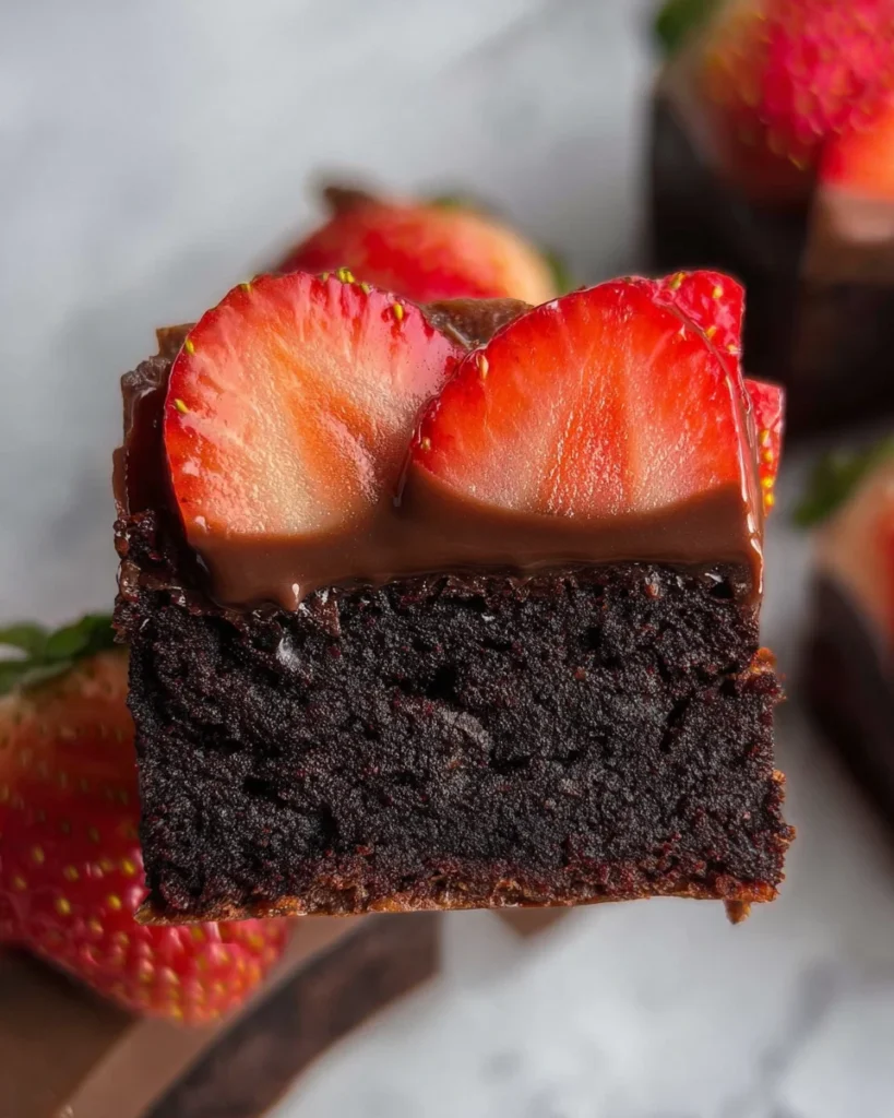 Chocolate Covered Strawberry Brownies