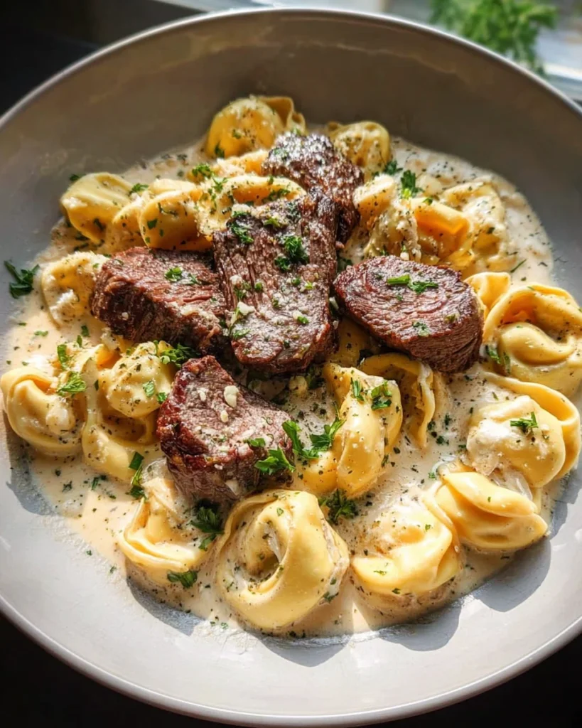 Cracked Garlic Steak Tortellini in Creamhouse Sauce Bliss