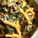 Creamy Parmesan Spinach Mushroom Pasta