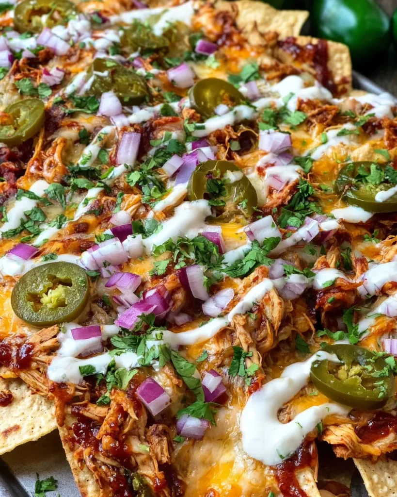 Easy Sheet Pan BBQ Chicken Nachos