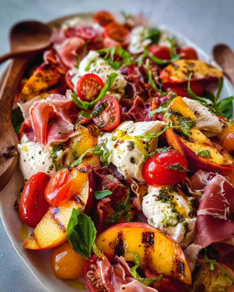 Grilled Nectarine Burrata Prosciutto Salad