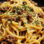 One-Pot Creamy Beef and Garlic Butter Pasta