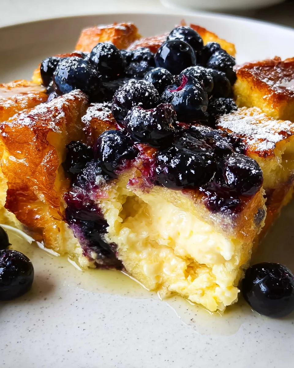 Overnight Blueberry French Toast Casserole