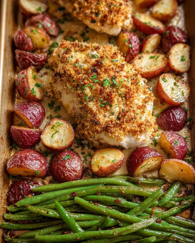 Parmesan Crusted Chicken Sheet Pan Dinner