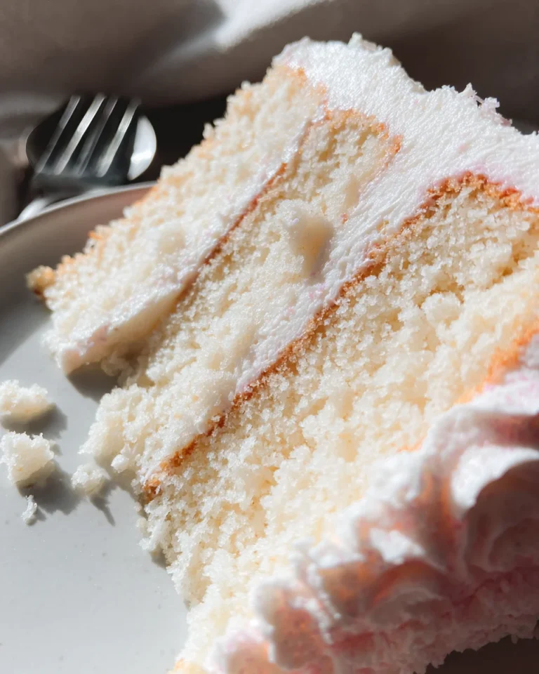 White Almond Cake with Whipped Buttercream Frosting