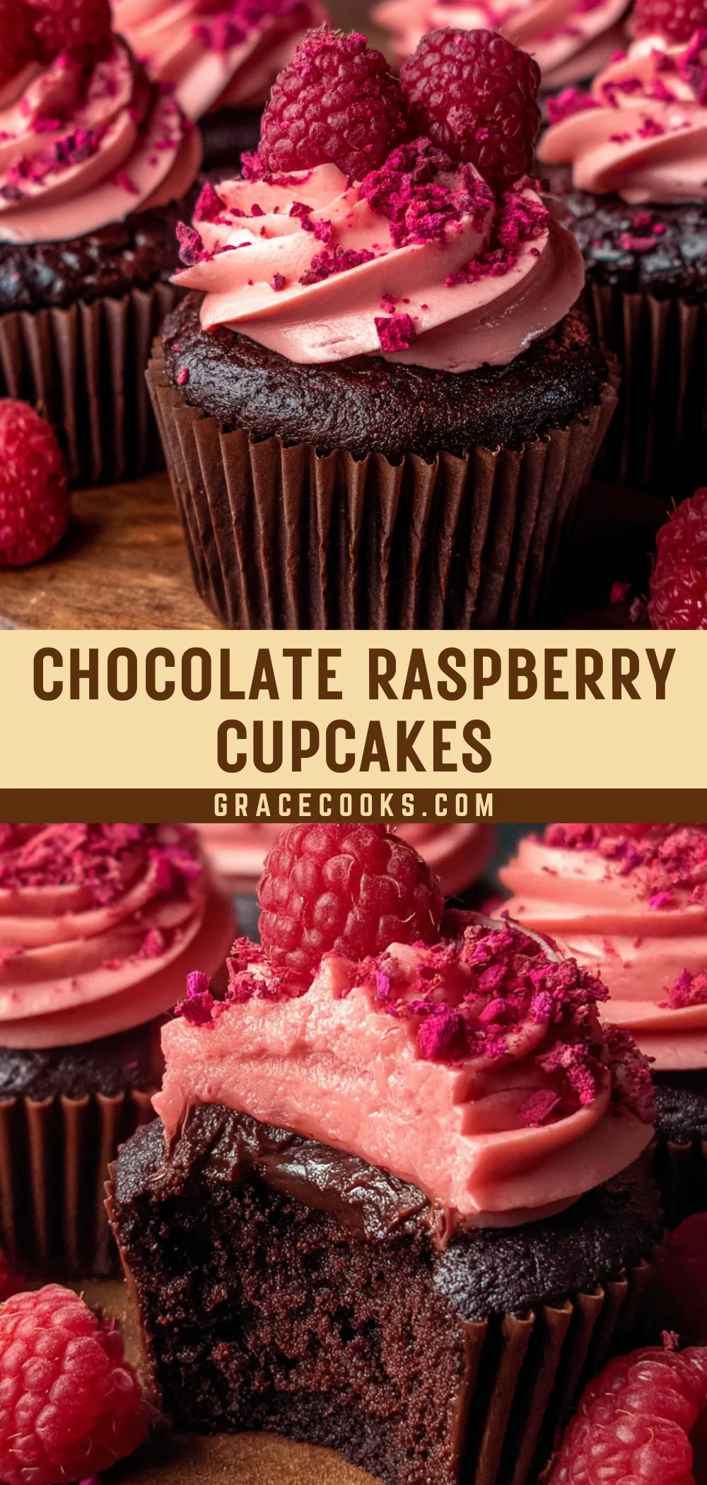 Chocolate Raspberry Cupcakes 23 Pinterest Hidden Image