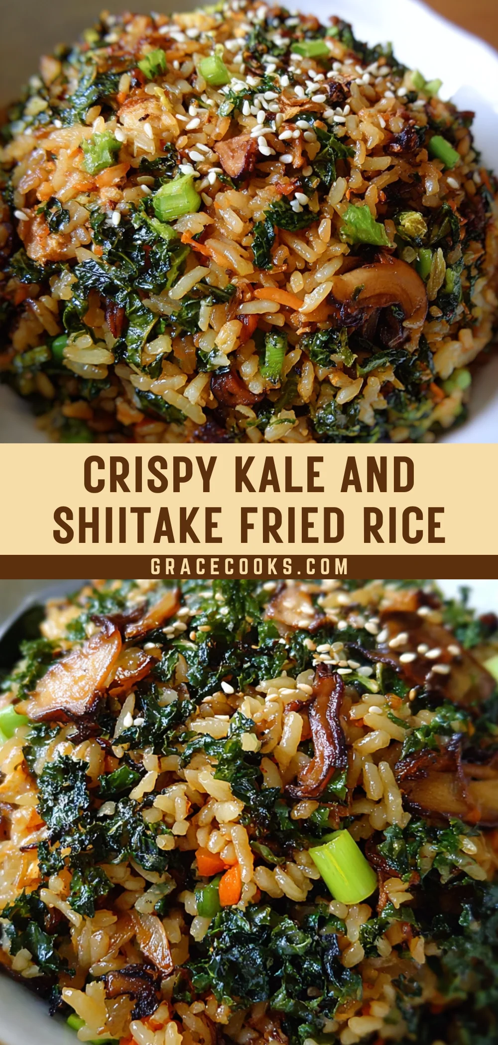 Crispy Kale and Shiitake Fried Rice 23 Pinterest Hidden Image