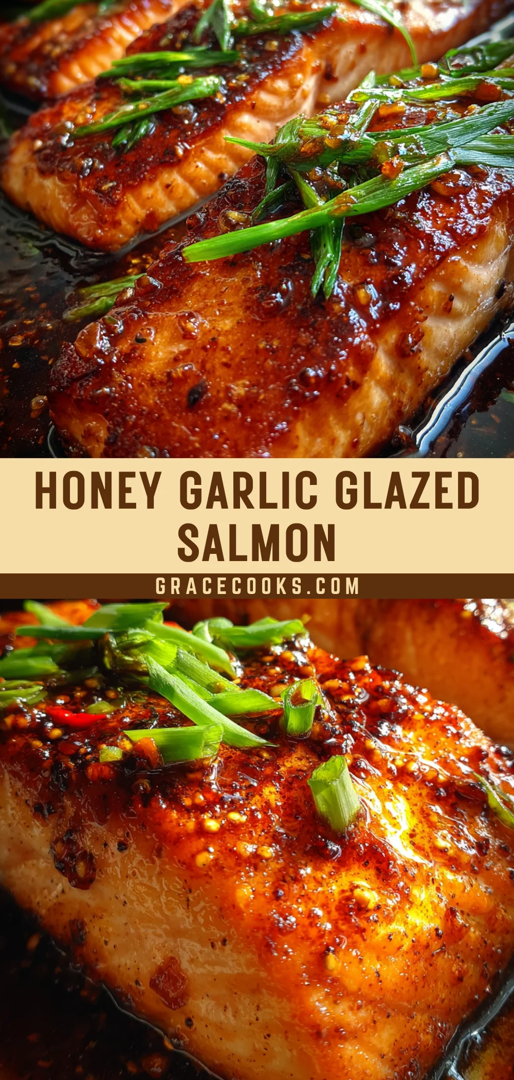 Honey Garlic Glazed Salmon 19 Pinterest Hidden Image