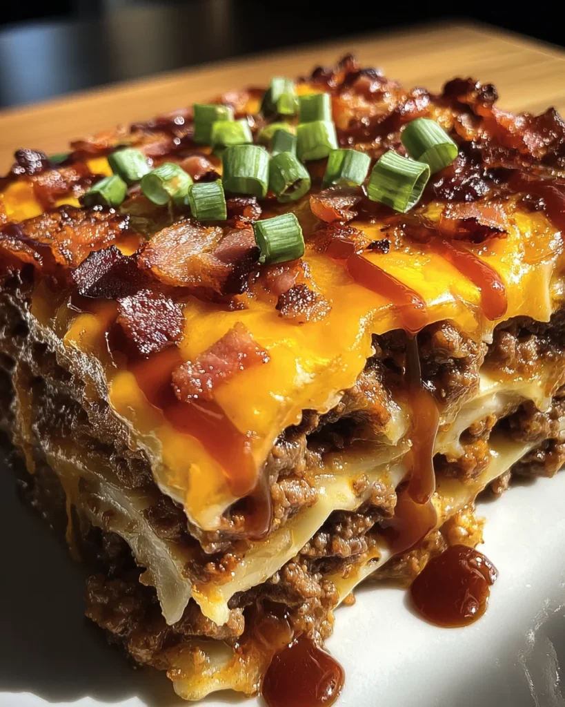 BBQ Bacon Cheeseburger Lasagna