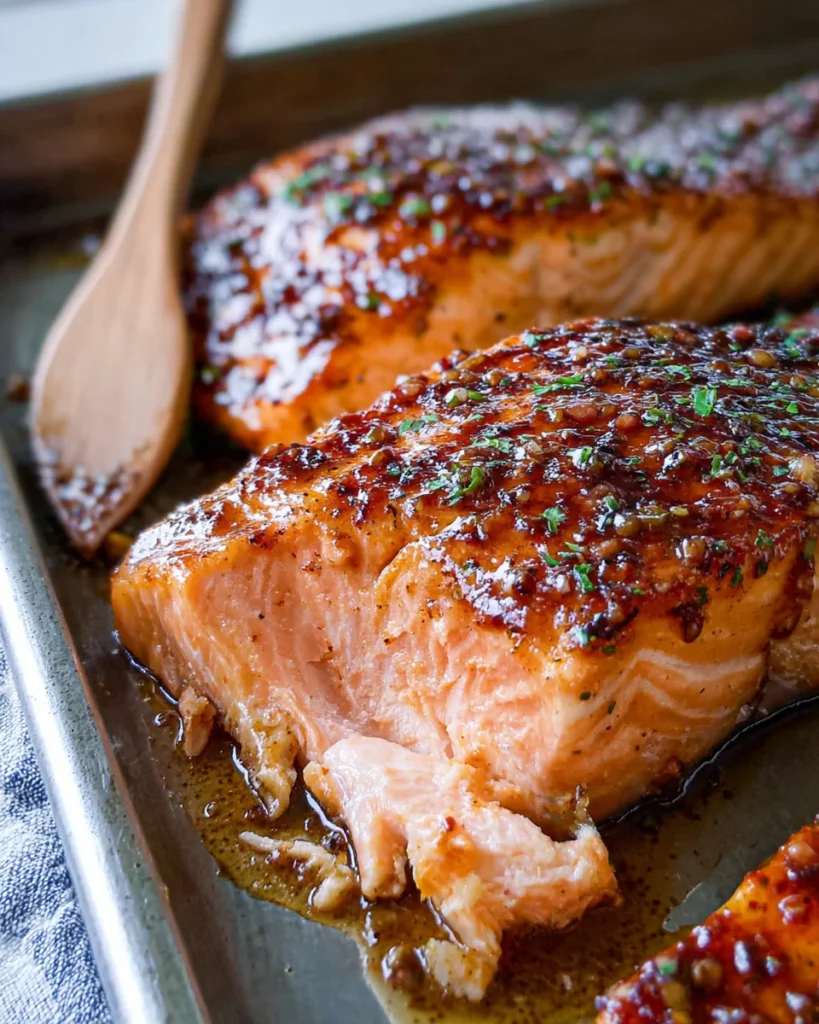 Baked Salmon with Maple Mustard Glaze