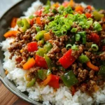Beef and Pepper Rice Bowls