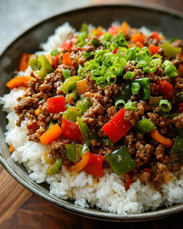 Beef and Pepper Rice Bowls