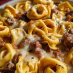 Cheesesteak Tortellini in Rich Provolone Sauce