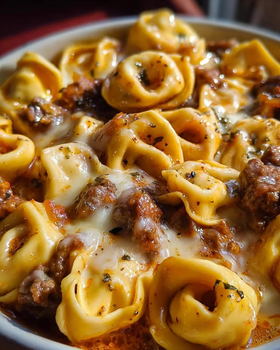Cheesesteak Tortellini in Rich Provolone Sauce