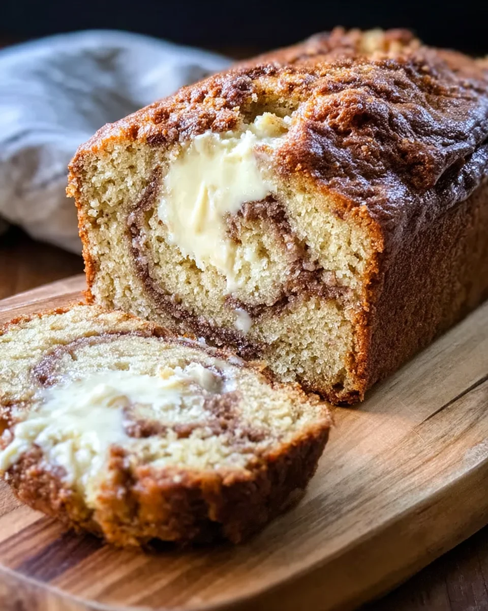 Cream Cheese Cinnamon Swirl Banana Bread