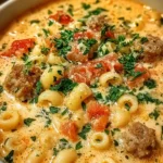 Creamy Parmesan Italian Sausage Ditalini Soup