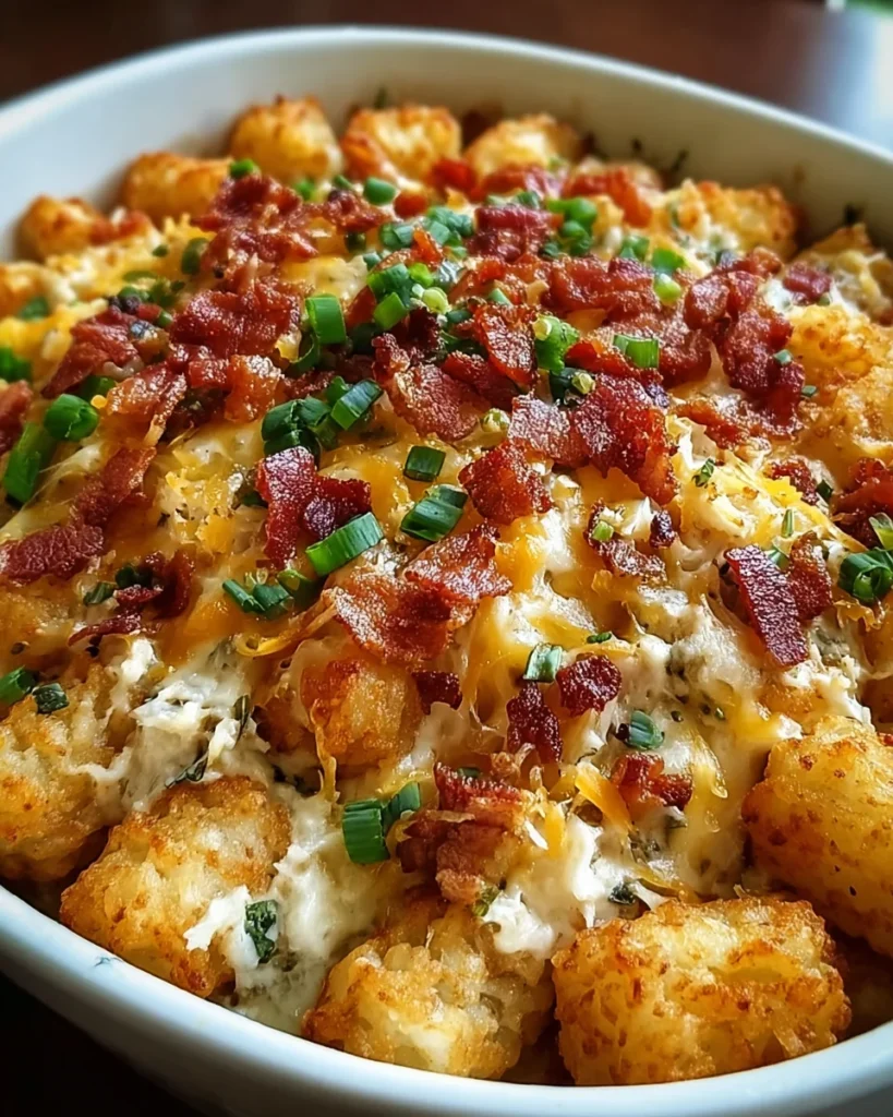 Easy Chicken Ranch Tater Tot Casserole