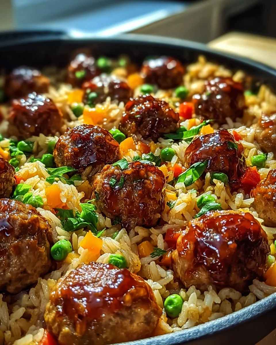 Honey Garlic Meatball Rice Bake 36 Honey Garlic Meatball Rice Bake