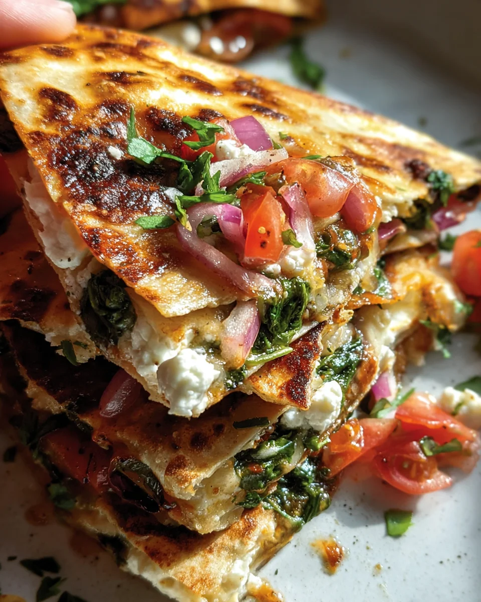 Mediterranean Quesadillas with Spinach, Feta, Mozzarella, and Red Onion 19 Mediterranean