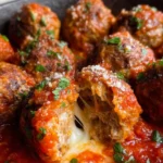 Mozzarella Stuffed Meatballs