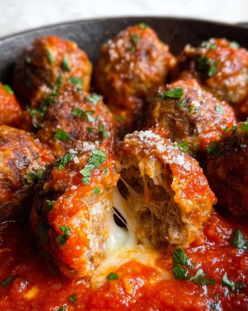 Mozzarella Stuffed Meatballs