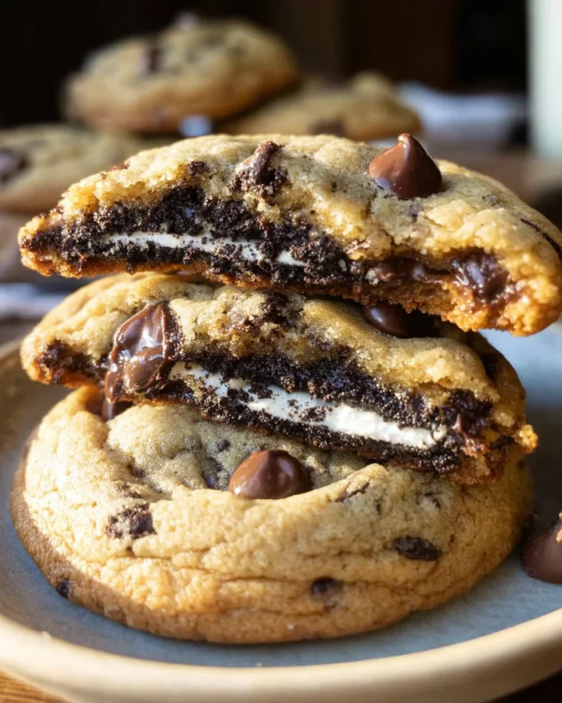 Oreo Stuffed Chocolate Chip Cookies