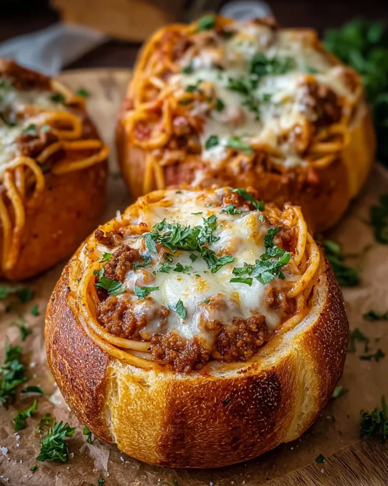 Spaghetti Garlic Bread Bowls 34 Spaghetti Garlic Bread Bowls