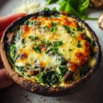 Spinach and Cheese Stuffed Portobello Mushroom