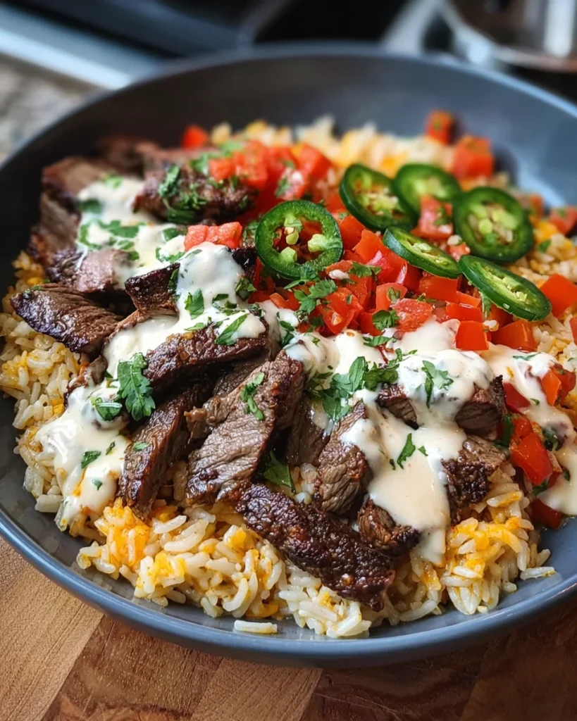 Steak Queso Rice
