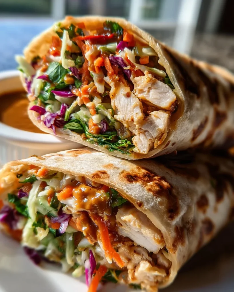 Thai Peanut Chicken Wraps