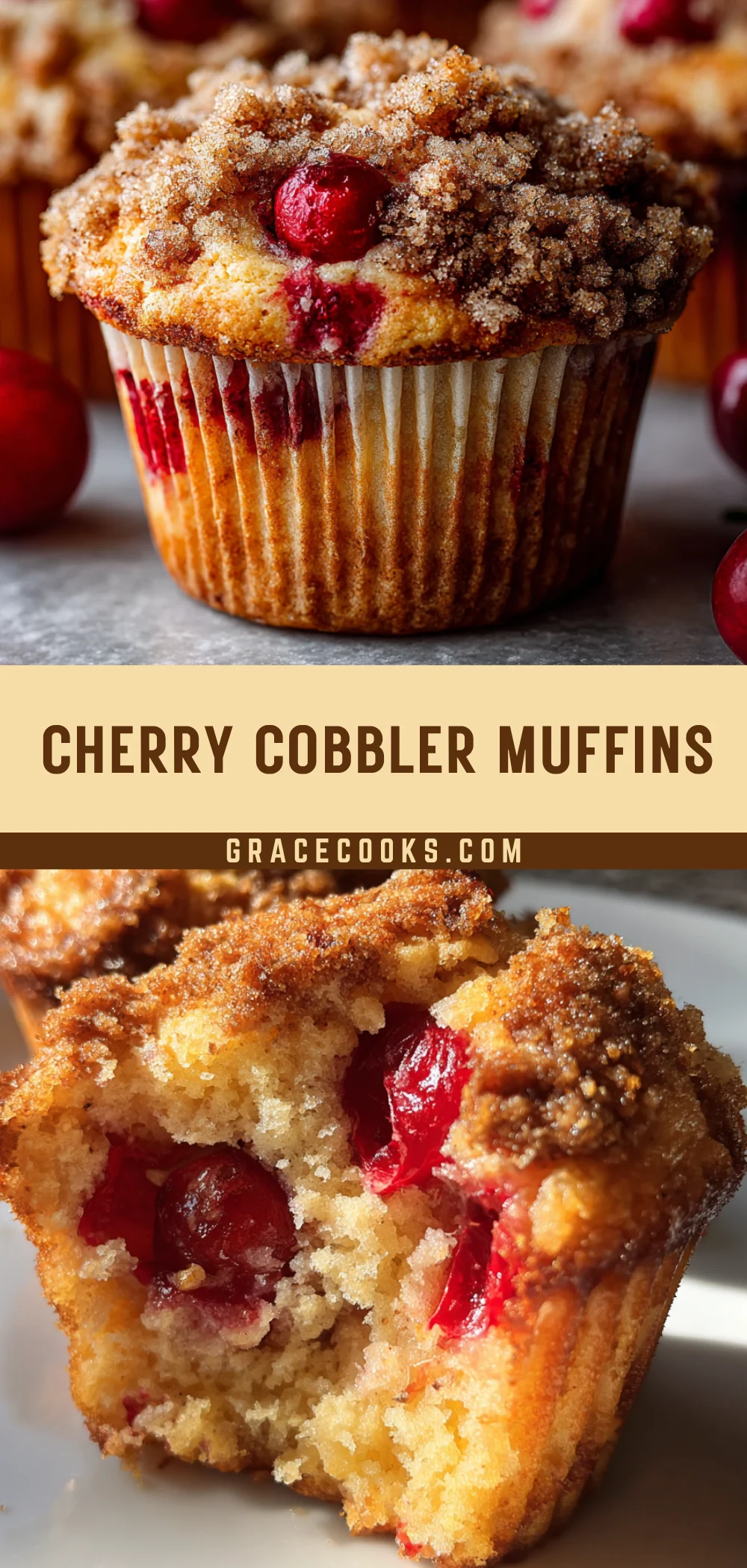 Cherry Cobbler Muffins 25 Pinterest Hidden Image