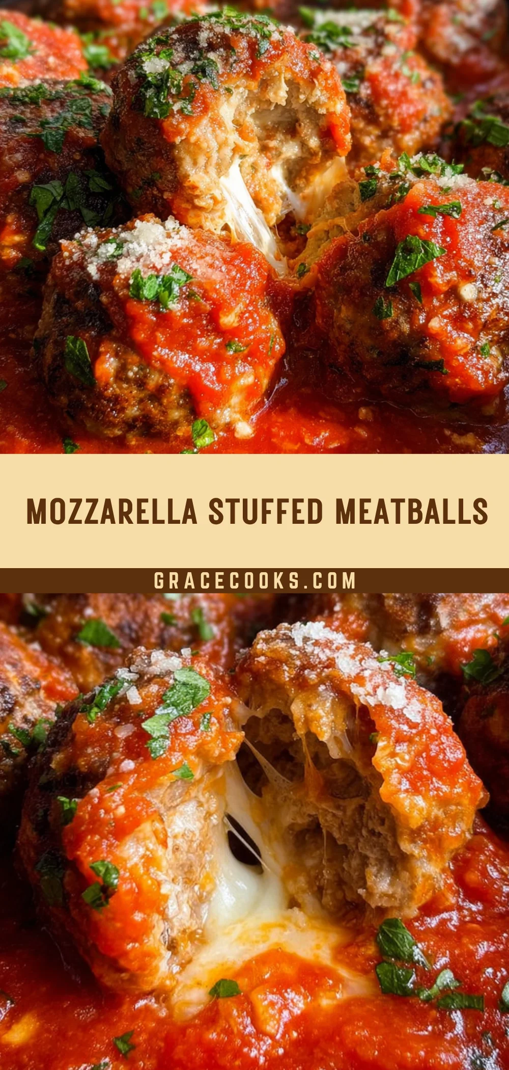 Mozzarella Stuffed Meatballs 18 Pinterest Hidden Image