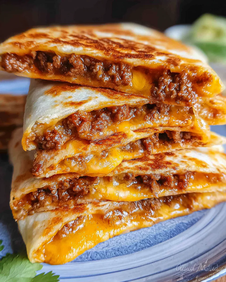 Cheesy Ground Beef Quesadillas