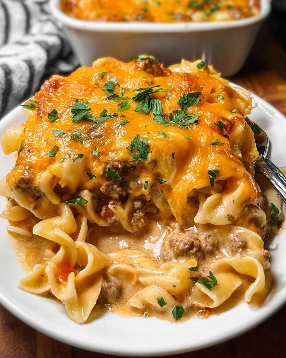 Cheesy Sour Cream Hamburger Hotdish 26 Cheesy