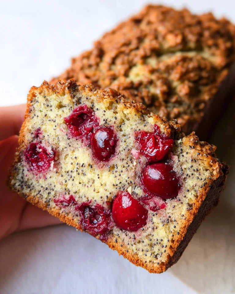 Cherry Almond Poppyseed Quick Bread