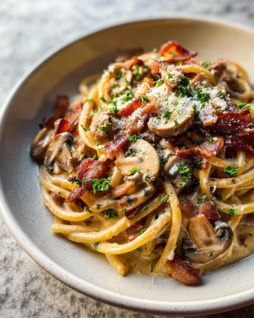Creamy Bacon and Mushroom Pasta