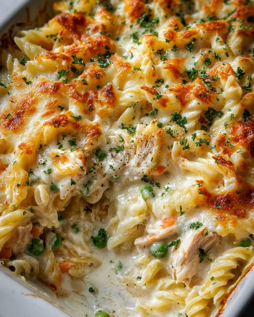 Dump-and-Bake Chicken Alfredo Rice Casserole Recipe