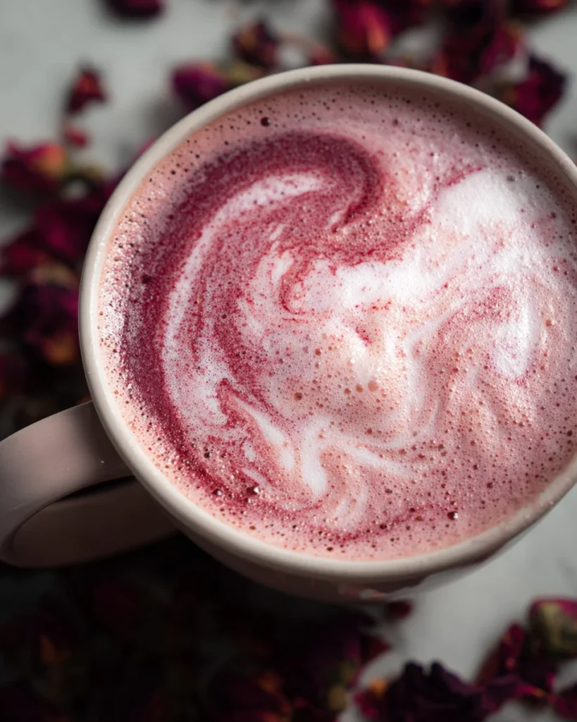 Raspberry Hibiscus Tea Latte