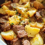 Slow Cooker Steak and Cheddar Potato Casserole
