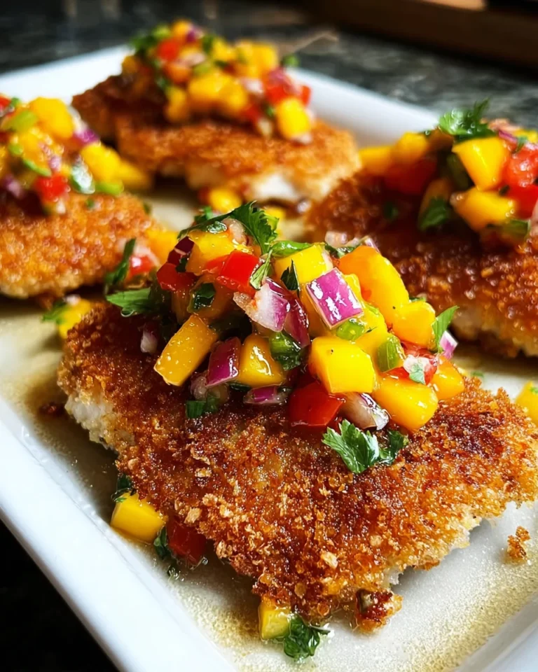Tropical Coconut Crusted Fish with Mango Salsa