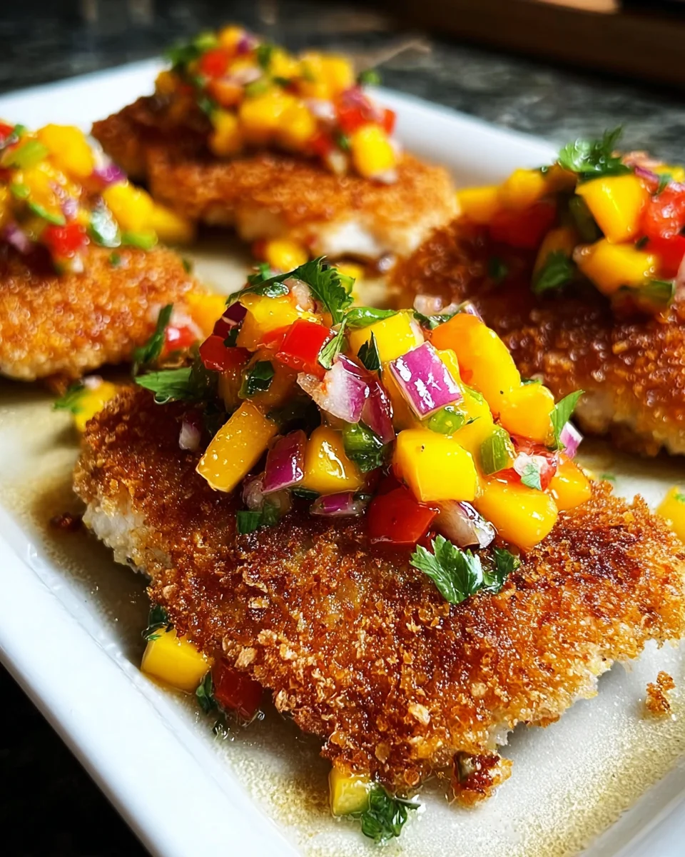 Tropical Coconut Crusted Fish with Mango Salsa
