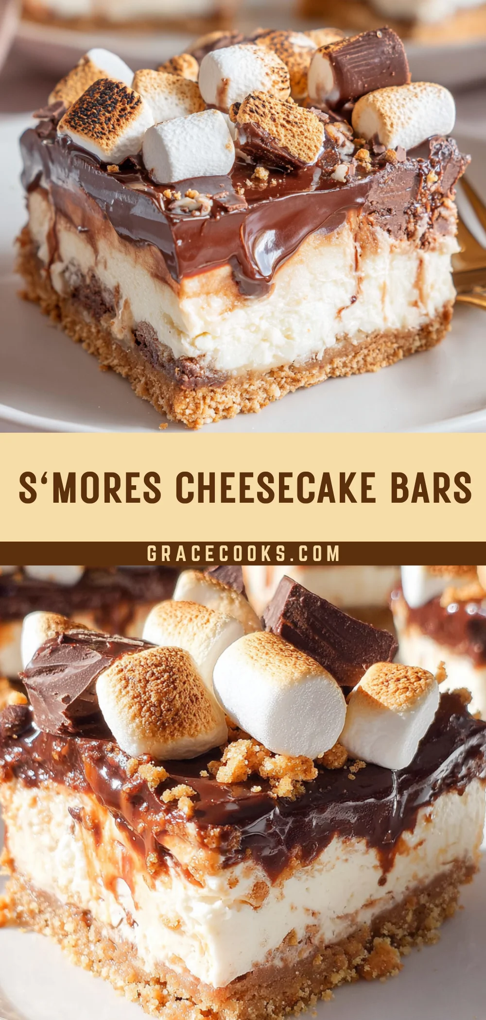 S'mores Cheesecake Bars 20 Pinterest Hidden Image